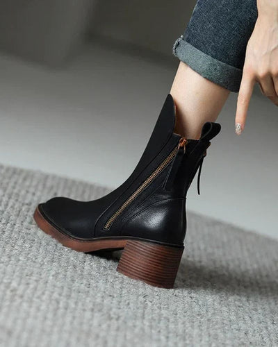Rosalie – Bottes Noires À Talon Confortable