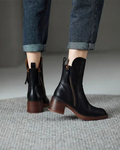 Rosalie – Bottes Noires À Talon Confortable