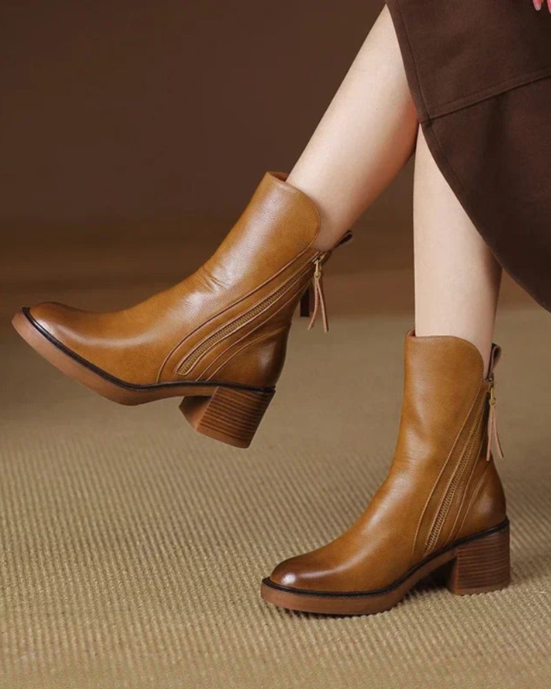 Rosalie – Bottes Noires À Talon Confortable