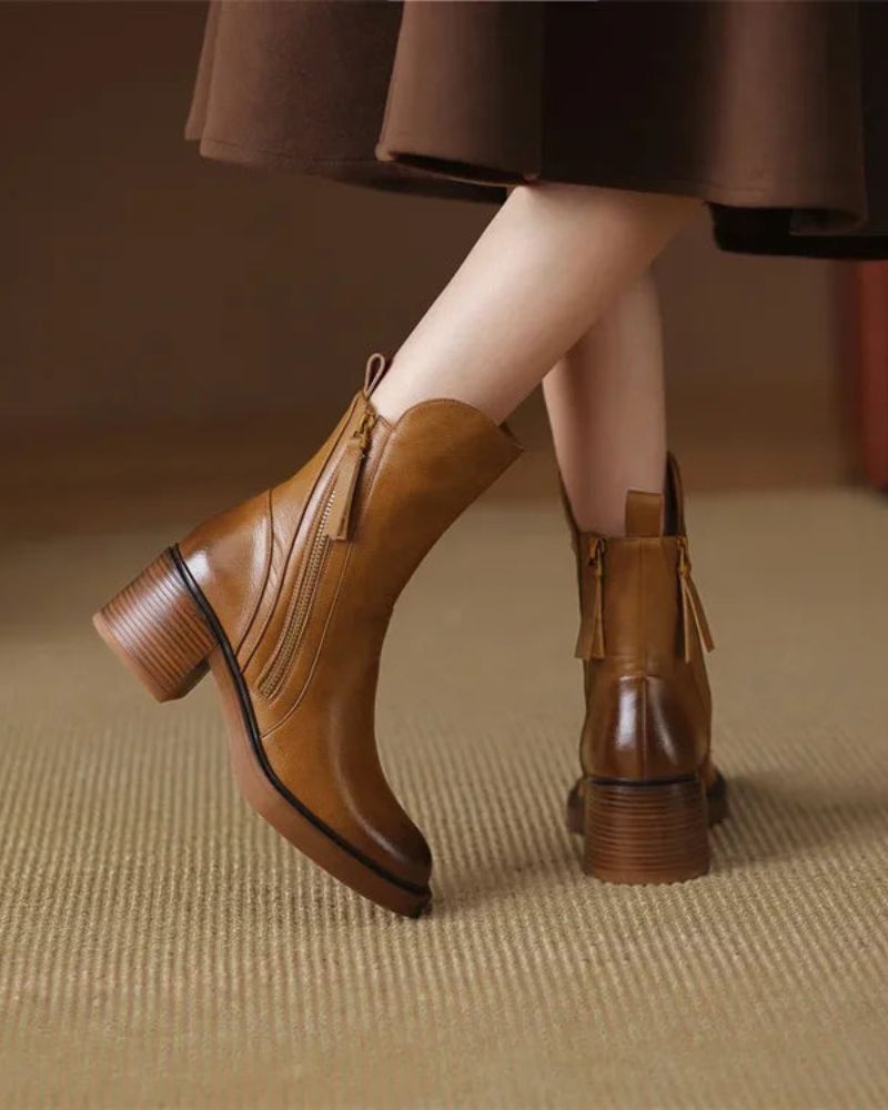 Rosalie – Bottes Noires À Talon Confortable