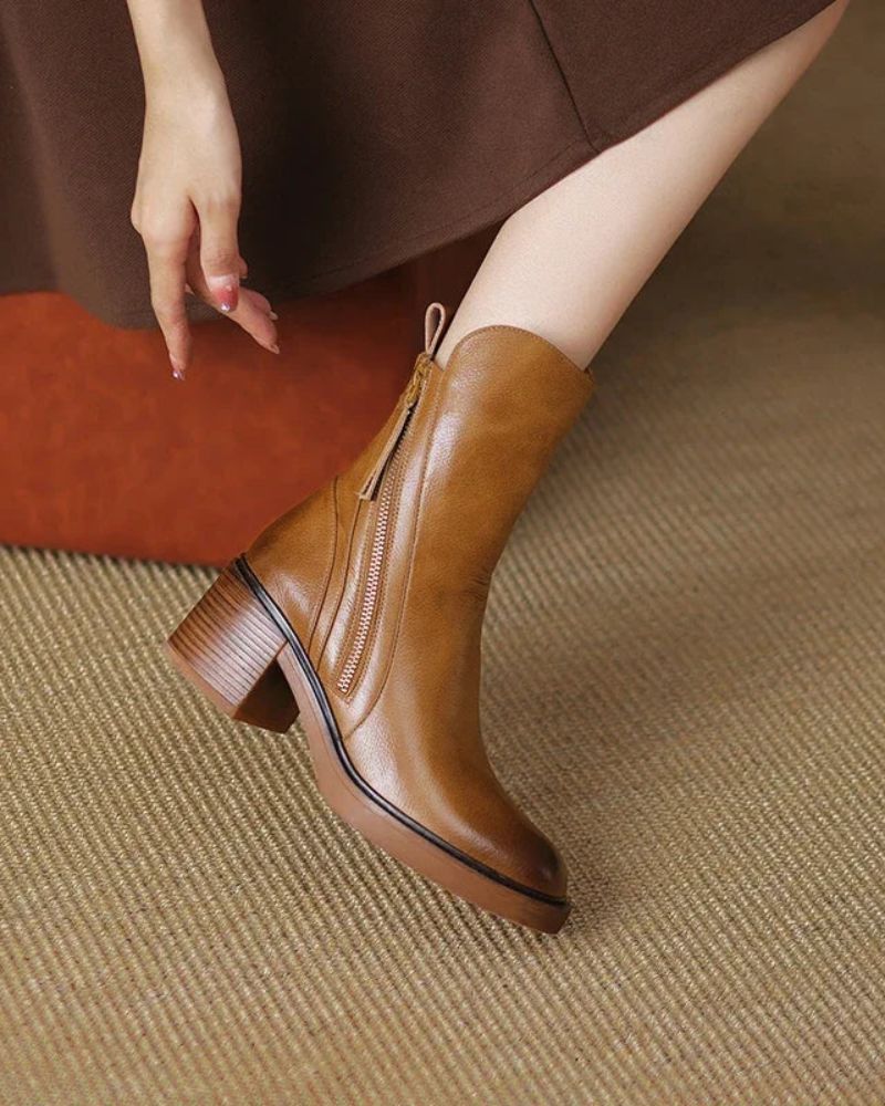 Rosalie – Bottes Noires À Talon Confortable
