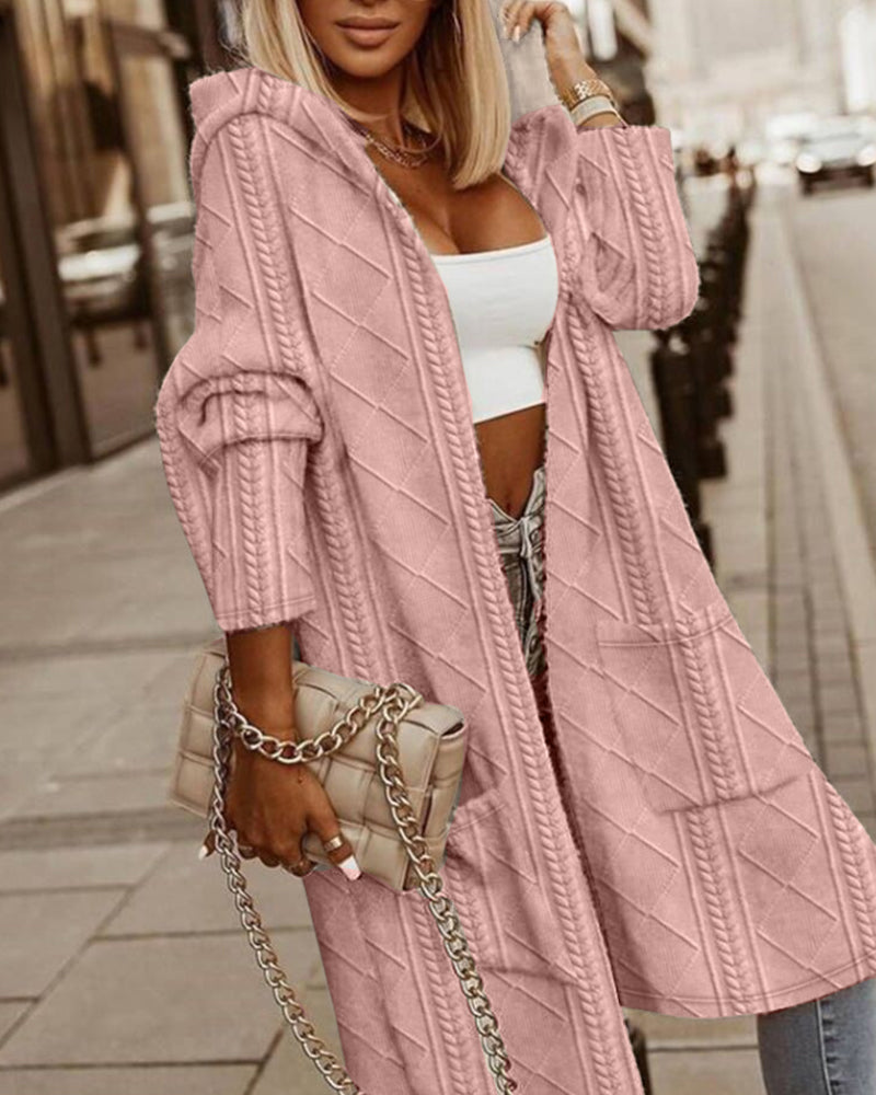 Amarante- Cardigan Long avec Capuche