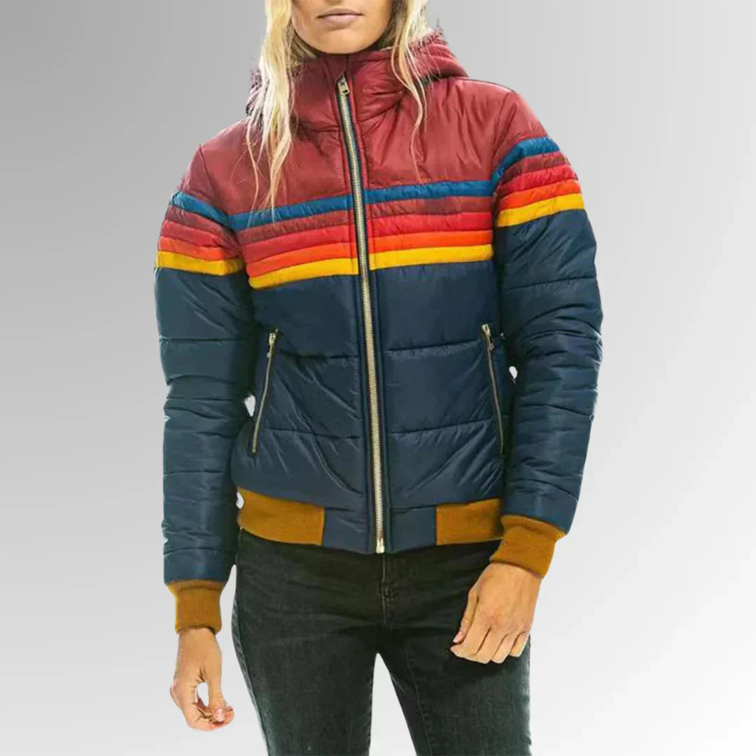 Léonie – Veste matelassée rayée rétro