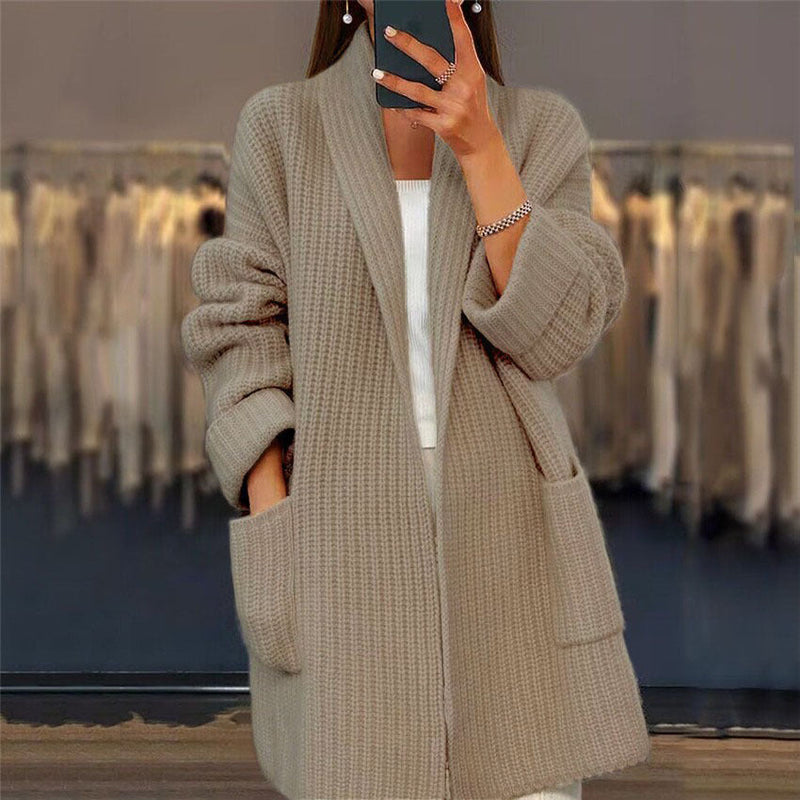 Lucienne – Gilet Long Doux À Poches