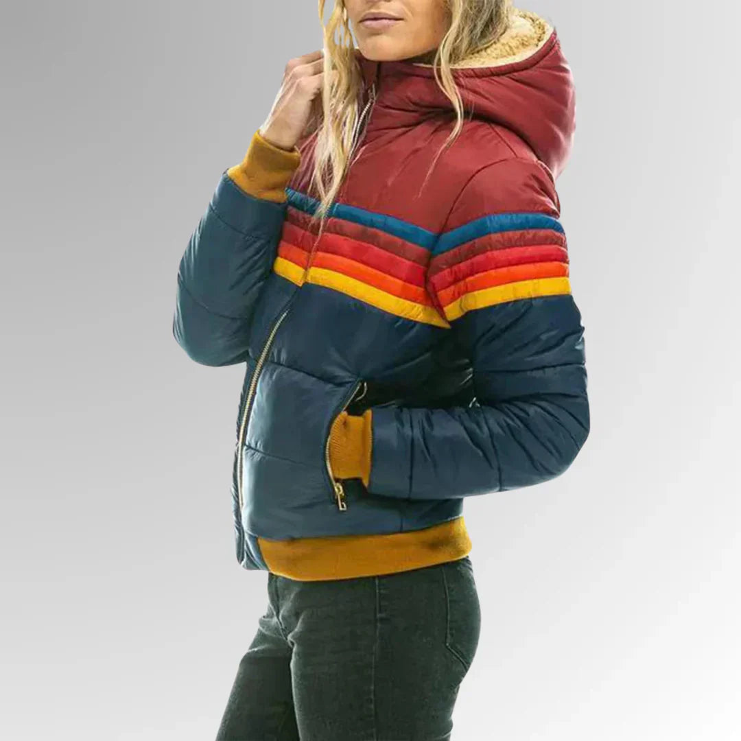 Léonie – Veste matelassée rayée rétro