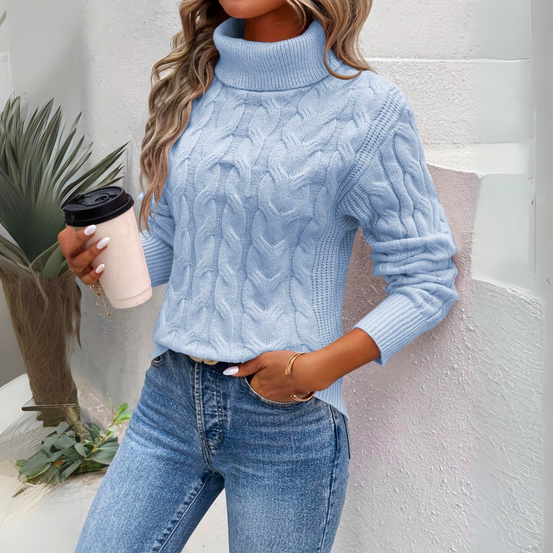 Geneviève™ | Pull Col Roulé Doux et Chaud en Coton