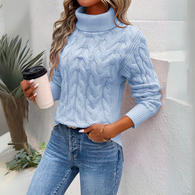 Geneviève™ | Pull Col Roulé Doux et Chaud en Coton
