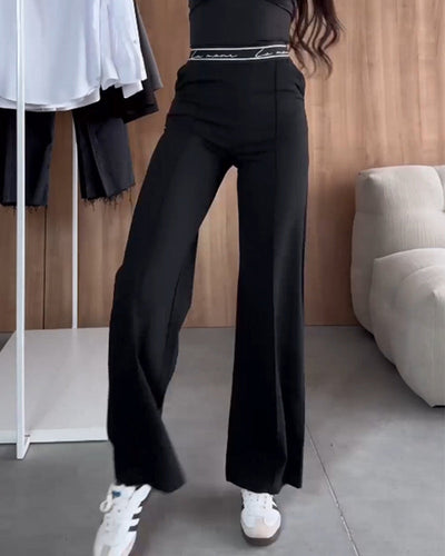 Pantalon décontracté uni avec poches zippées