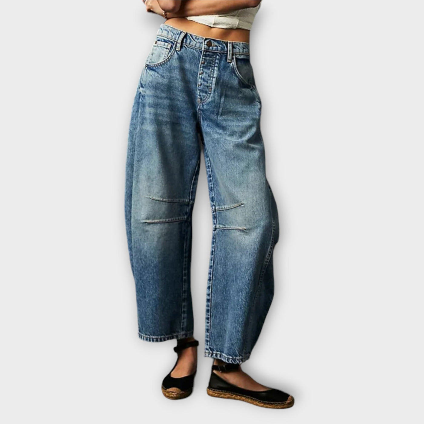 Luna™ - Pantalon Dénim Évasé Classique