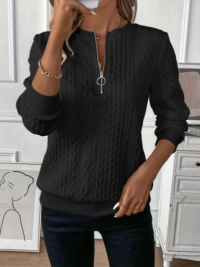 Amélie – Pull Zippé À Maille Torsadée