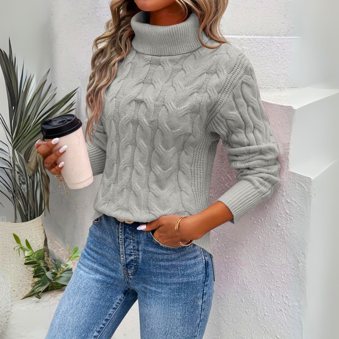 Geneviève™ | Pull Col Roulé Doux et Chaud en Coton