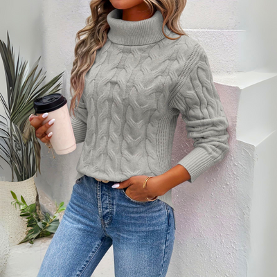 Geneviève™ | Pull Col Roulé Doux et Chaud en Coton