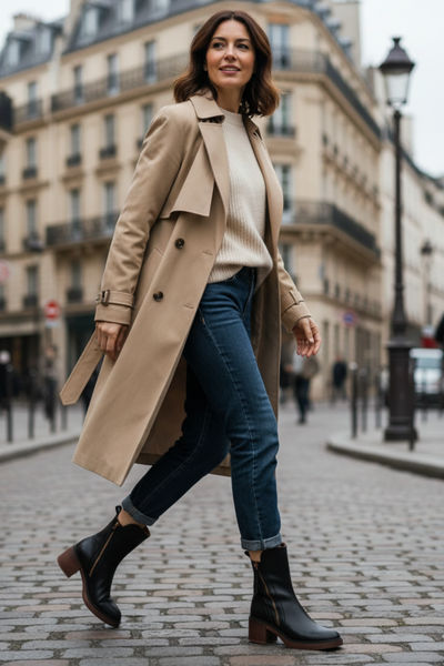 Rosalie – Bottes Noires À Talon Confortable
