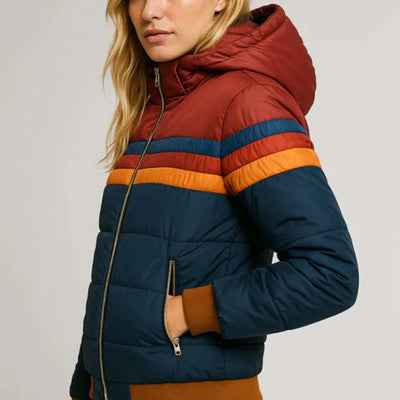 Léonie – Veste matelassée rayée rétro