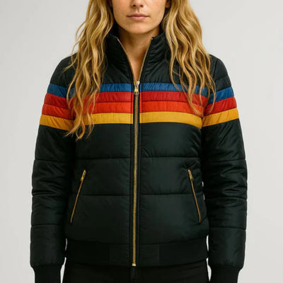 Léonie – Veste matelassée rayée rétro