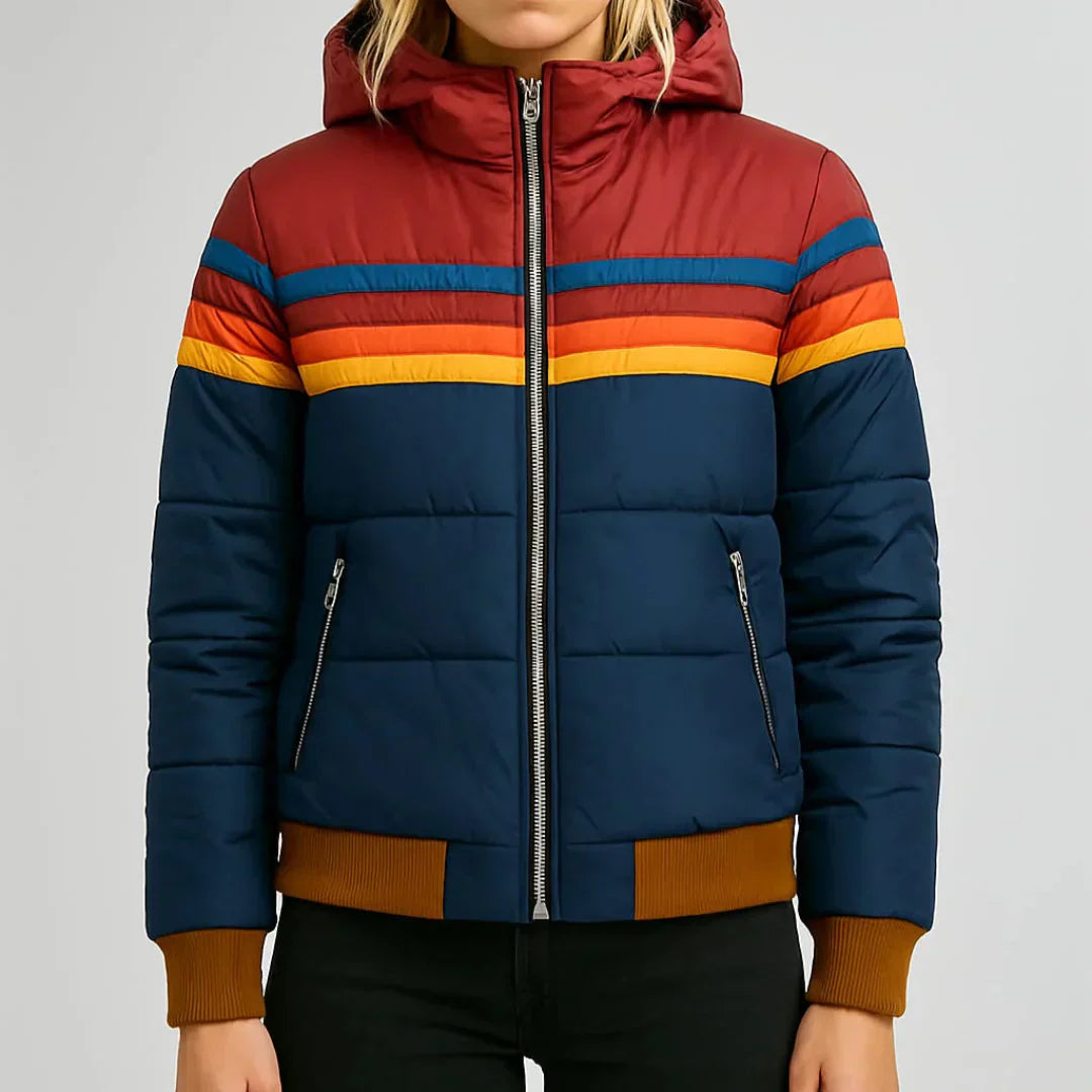 Léonie – Veste matelassée rayée rétro
