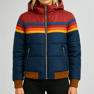 Léonie – Veste matelassée rayée rétro
