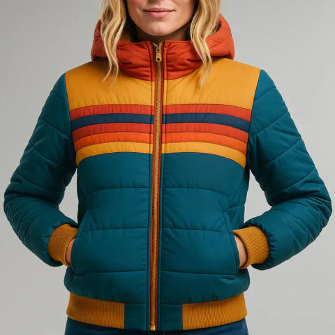Léonie – Veste matelassée rayée rétro