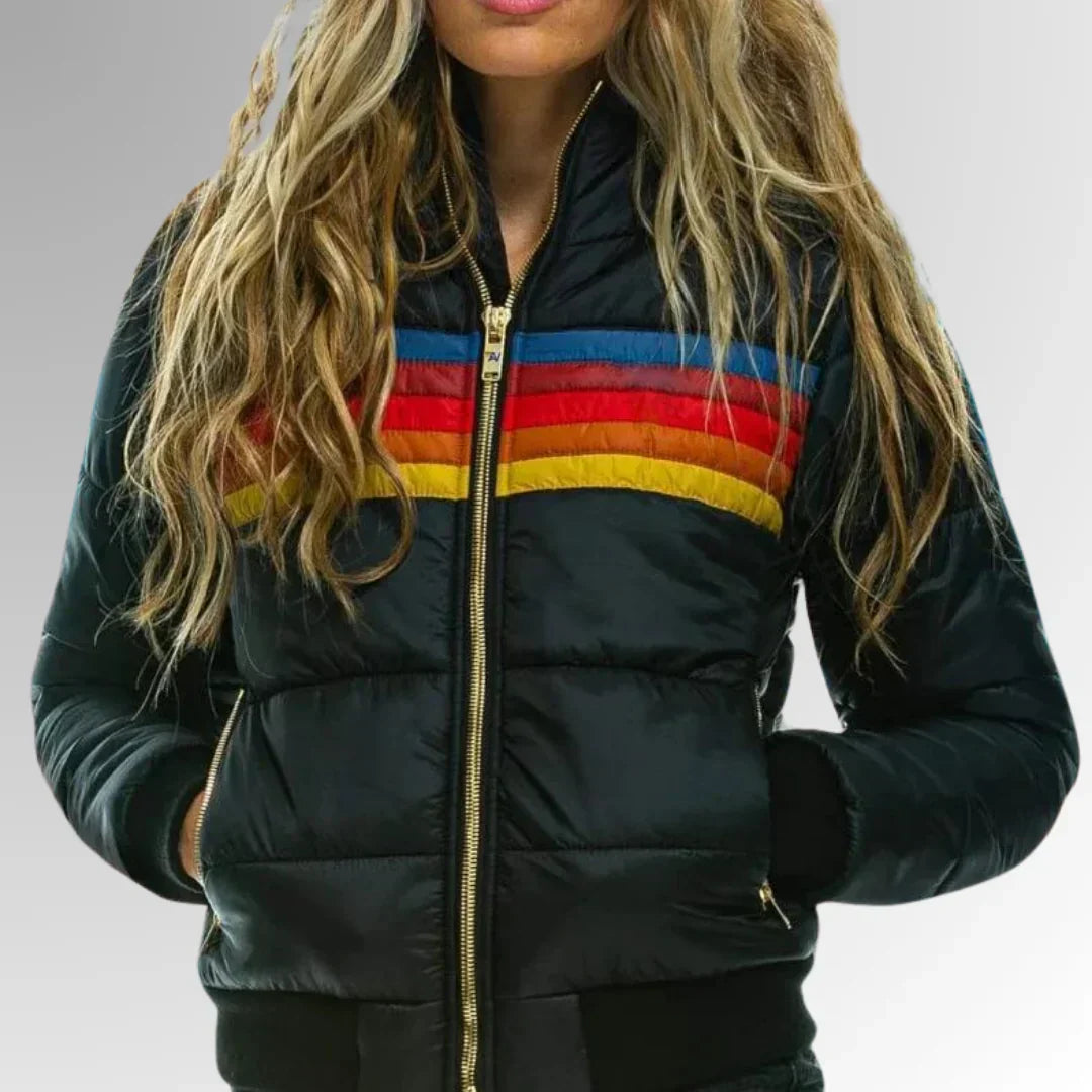 Léonie – Veste matelassée rayée rétro