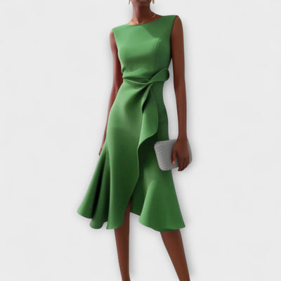 Juliette – Draped Asymmetrical Midi Dress