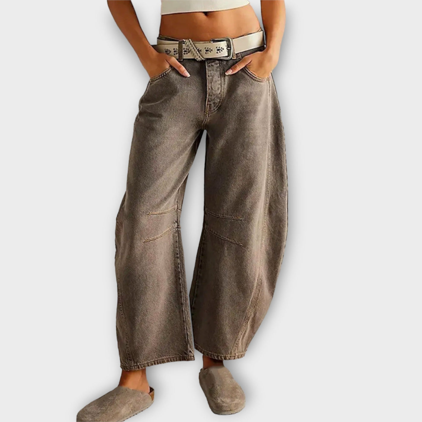 Luna™ - Pantalon Dénim Évasé Classique