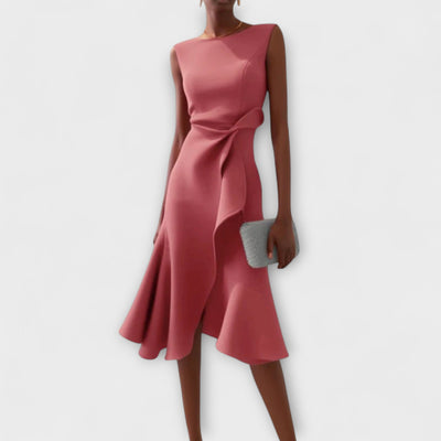 Juliette – Draped Asymmetrical Midi Dress