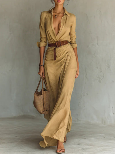 Camille™ | Long Belted Dress