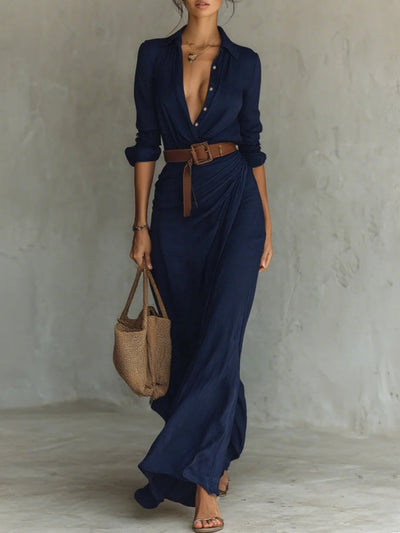 Camille™ | Long Belted Dress