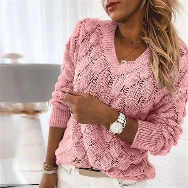 Élodie™ | Pull Col V Chic en Coton