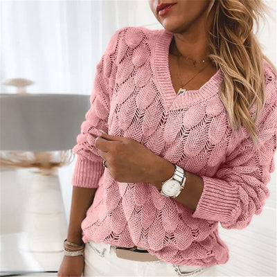 Élodie™ | Pull Col V Chic en Coton