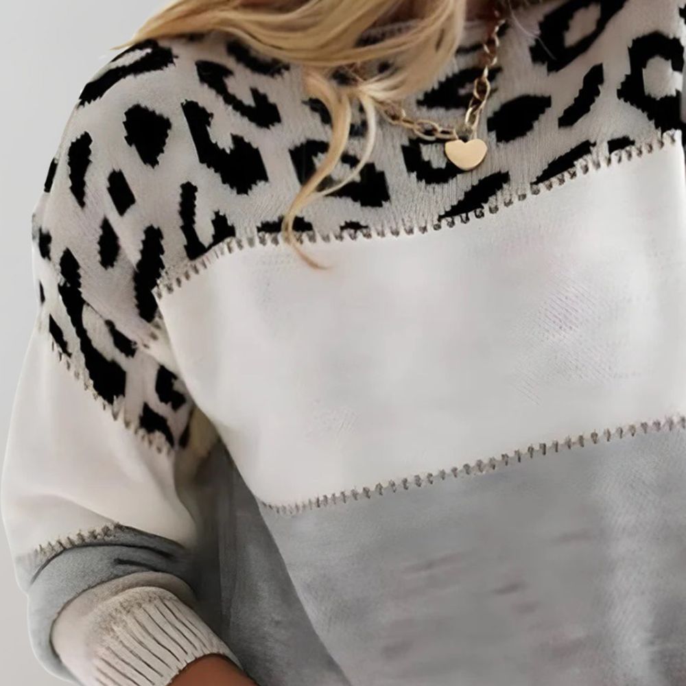 Violette – Pull Léopard Élégance