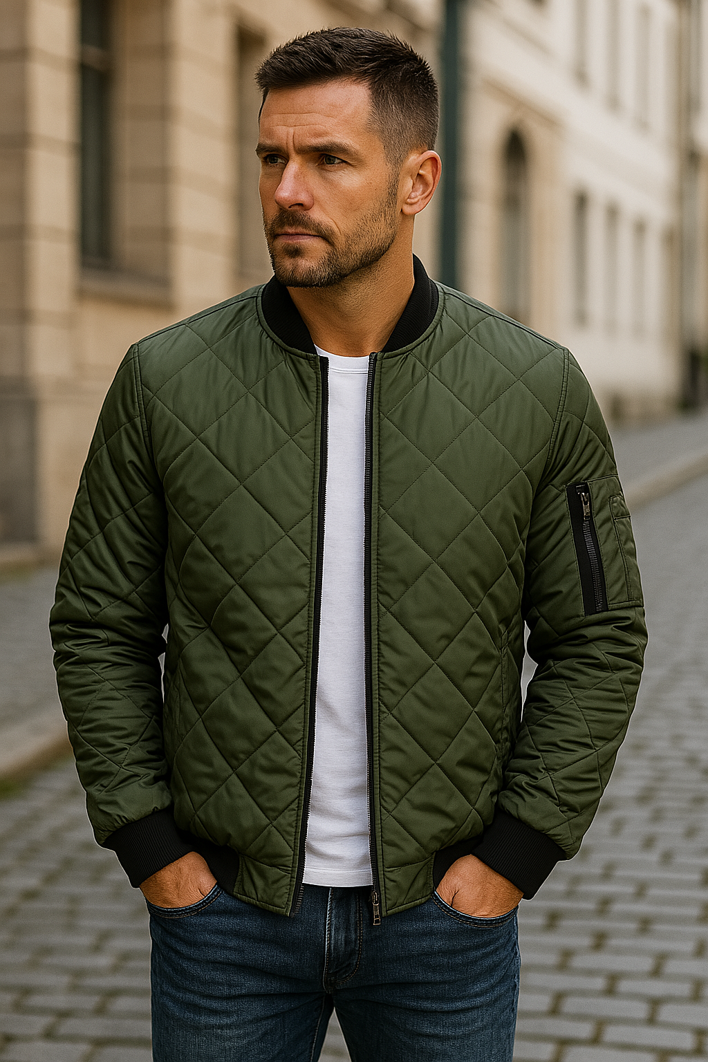 Maxime | Veste matelassée à motifs losanges pour un look décontracté