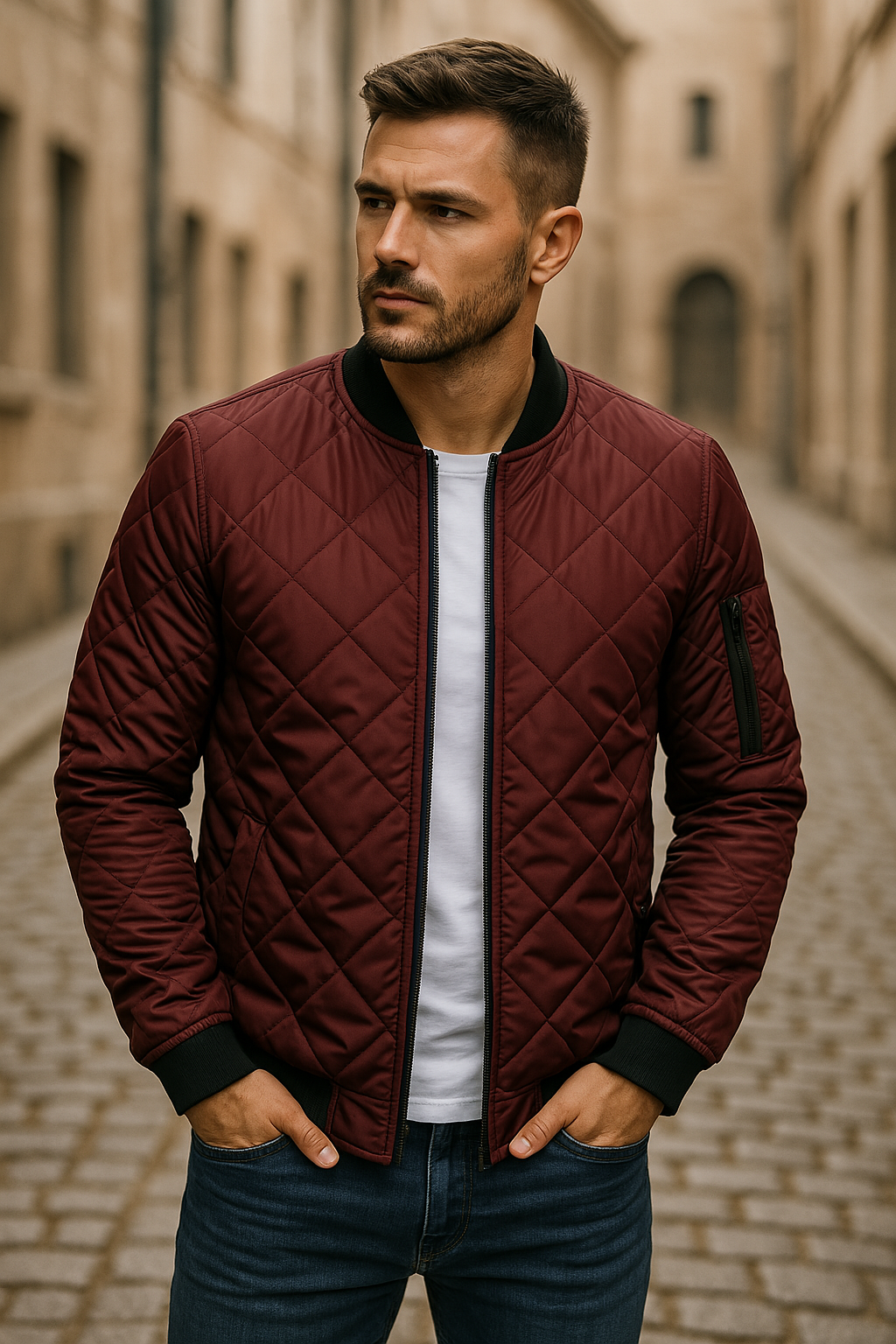 Maxime | Veste matelassée à motifs losanges pour un look décontracté