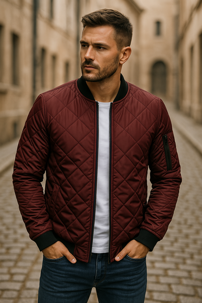 Maxime | Veste matelassée à motifs losanges pour un look décontracté
