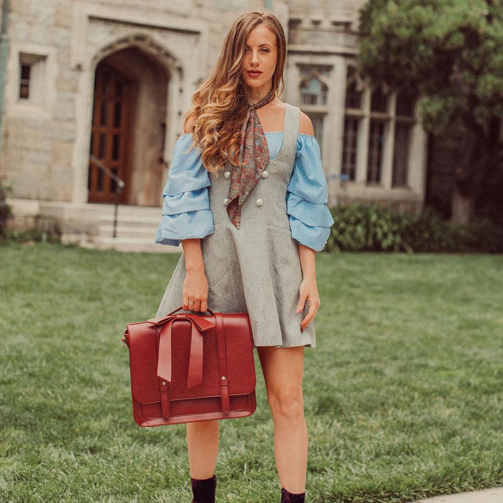 Vintage Sac Kissé en Bleu Rose
