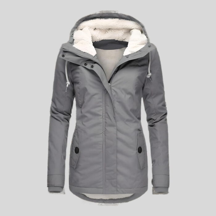 Éva – Veste Élégante à Capuche Doublée