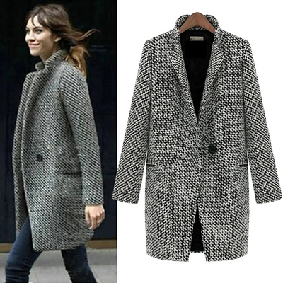 Laurette™ | MANTEAU LONG À CARREAUX