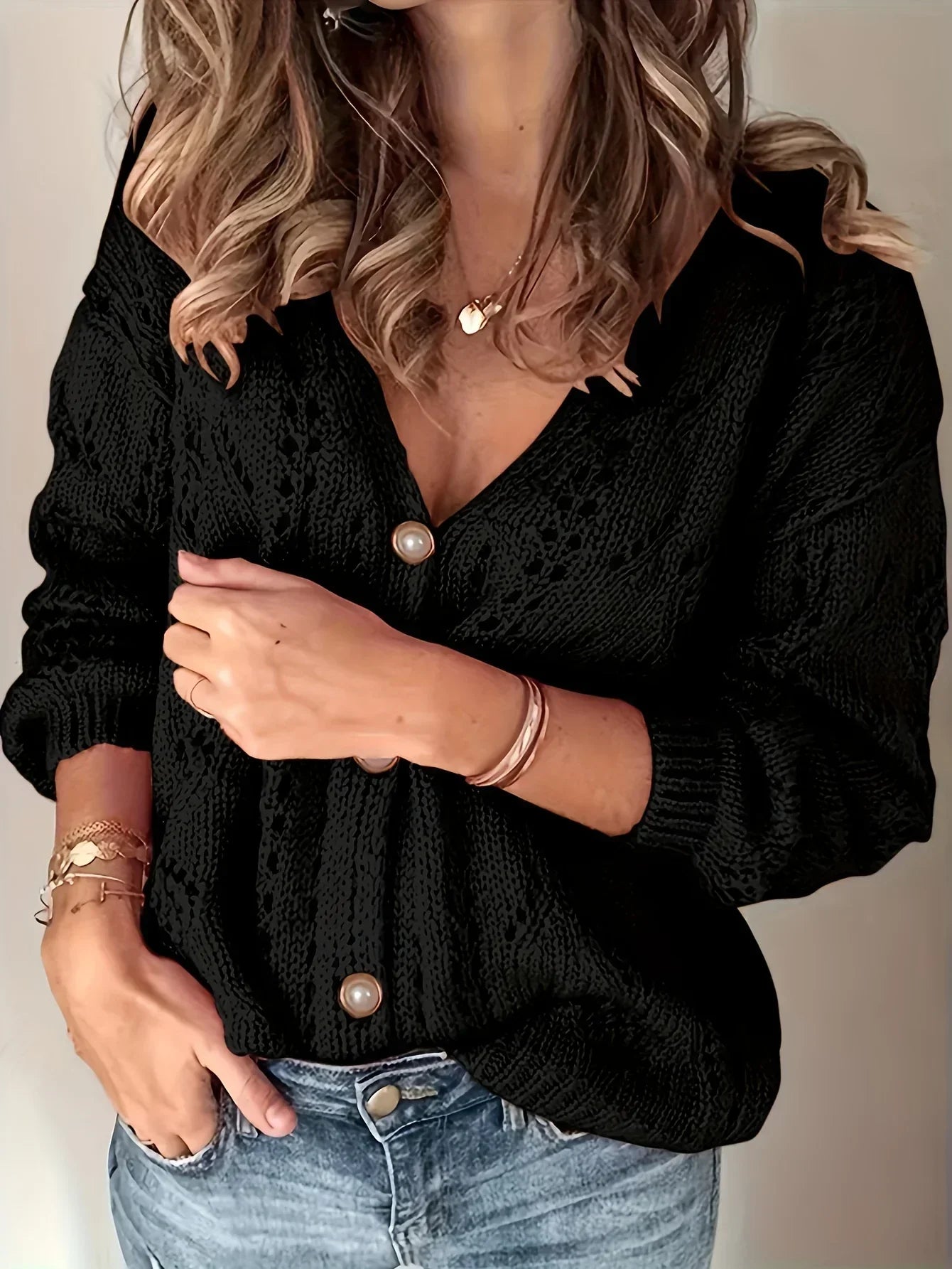 Hélène | Cardigan en maille avec boutons