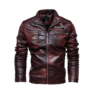 Alexandre™ | Veste Biker Vintage en Cuir Marron