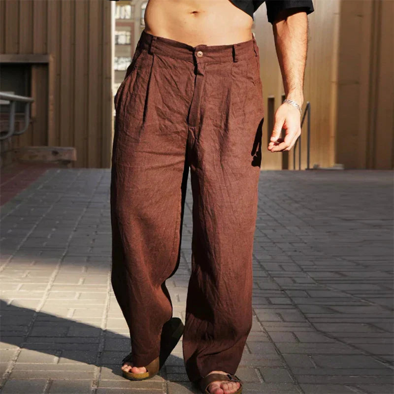 DARIO | Pantalons en Lin à Jambes Amples