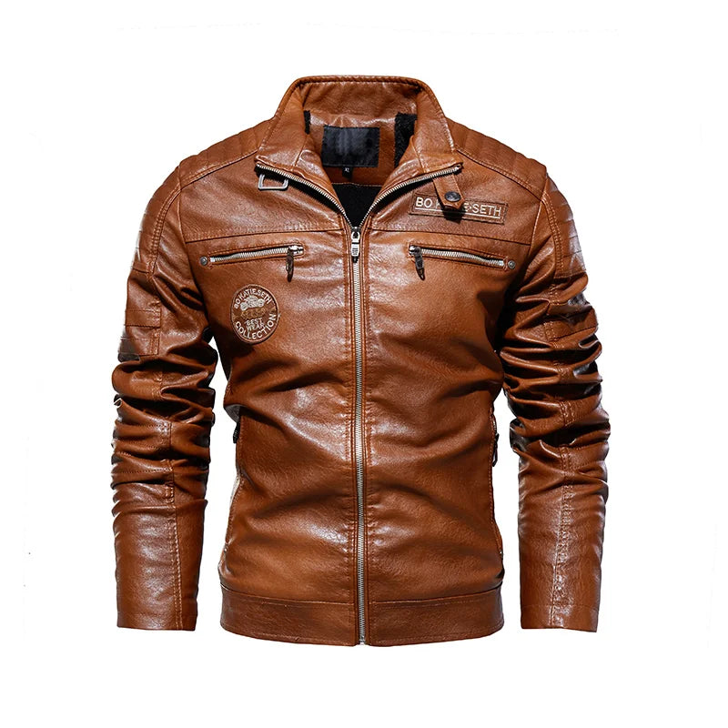 Alexandre™ | Veste Biker Vintage en Cuir Marron