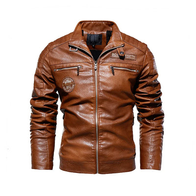 Alexandre™ | Veste Biker Vintage en Cuir Marron