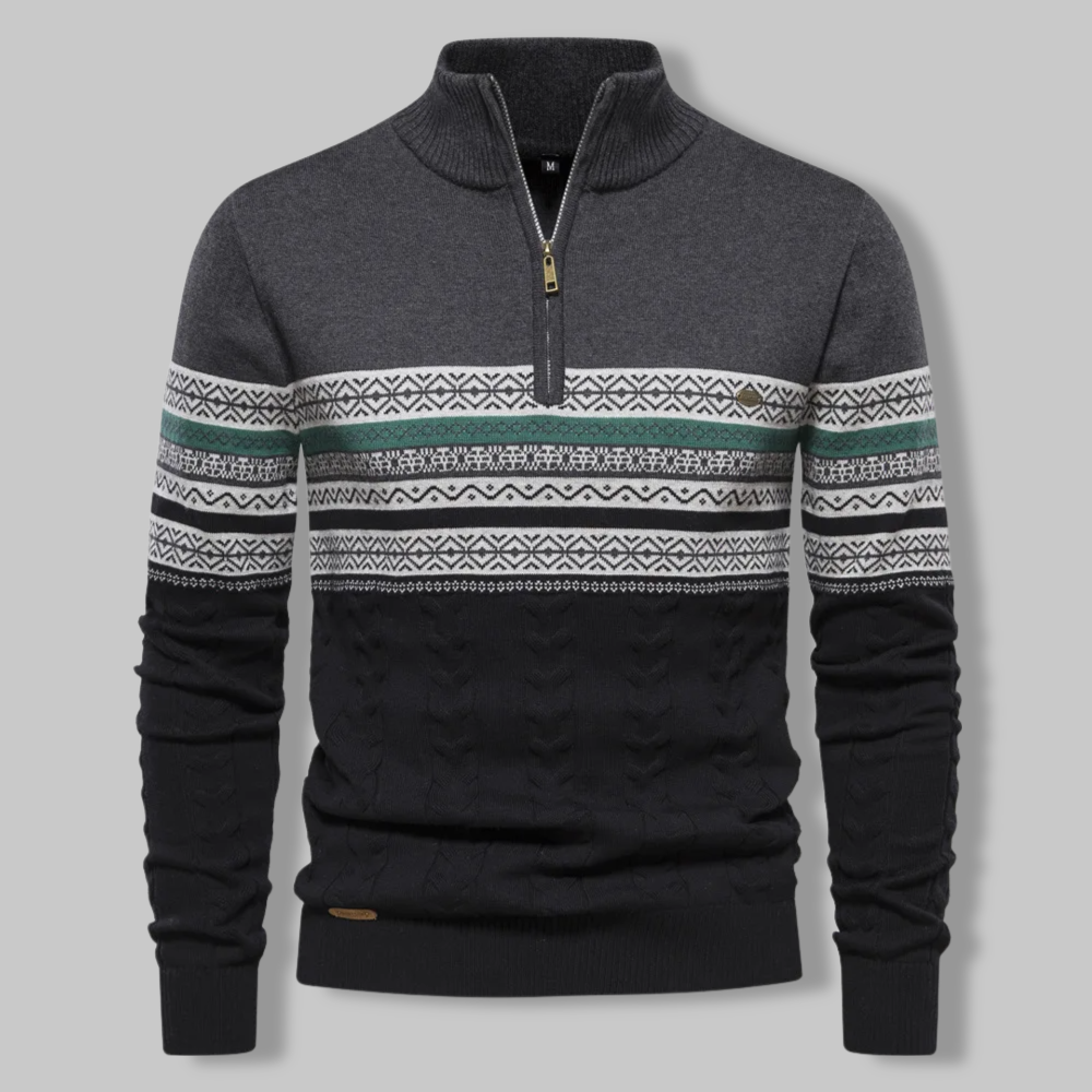 Alpina - Sweat en coton avec col zippé
