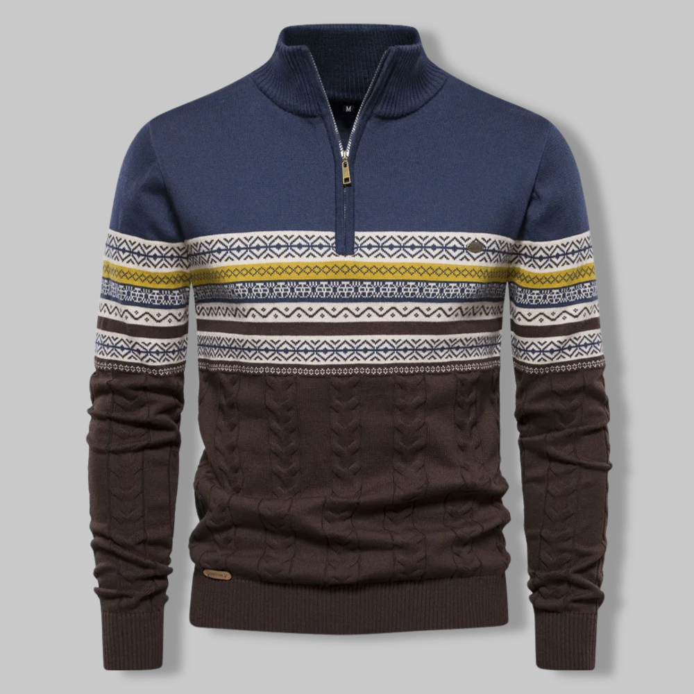 Alpina - Sweat en coton avec col zippé