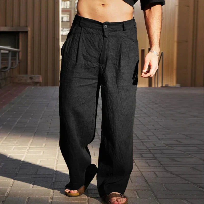 DARIO | Pantalons en Lin à Jambes Amples