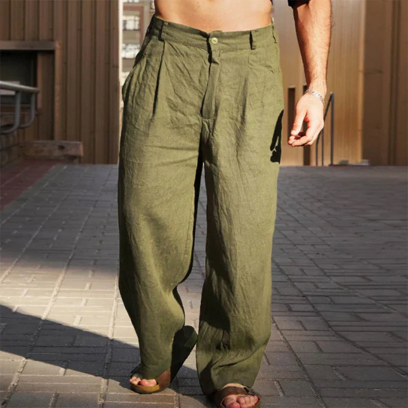 DARIO | Pantalons en Lin à Jambes Amples