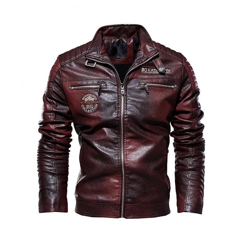 Alexandre™ | Veste Biker Vintage en Cuir Marron