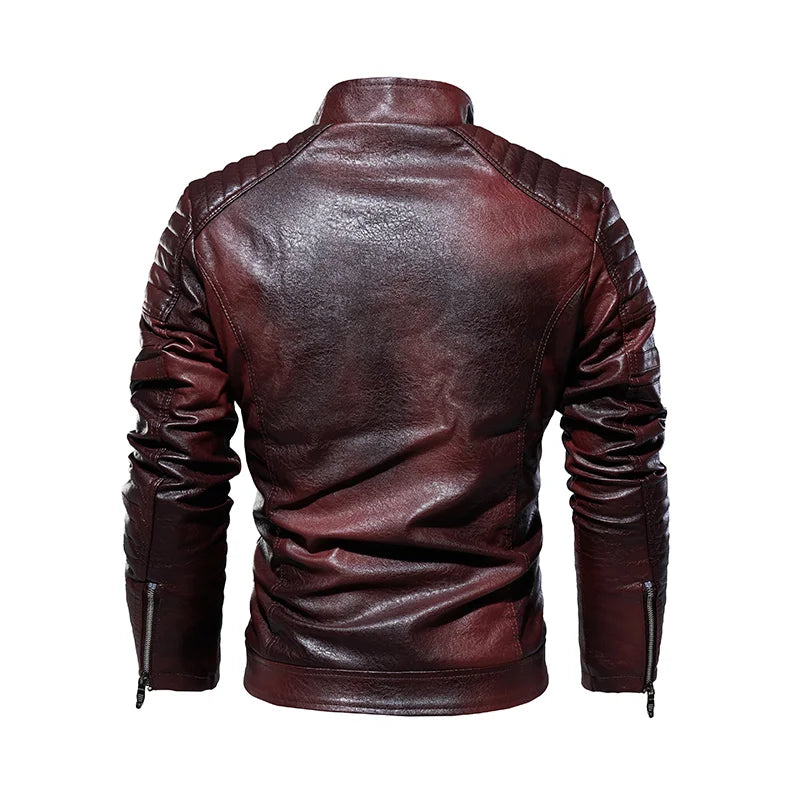 Alexandre™ | Veste Biker Vintage en Cuir Marron