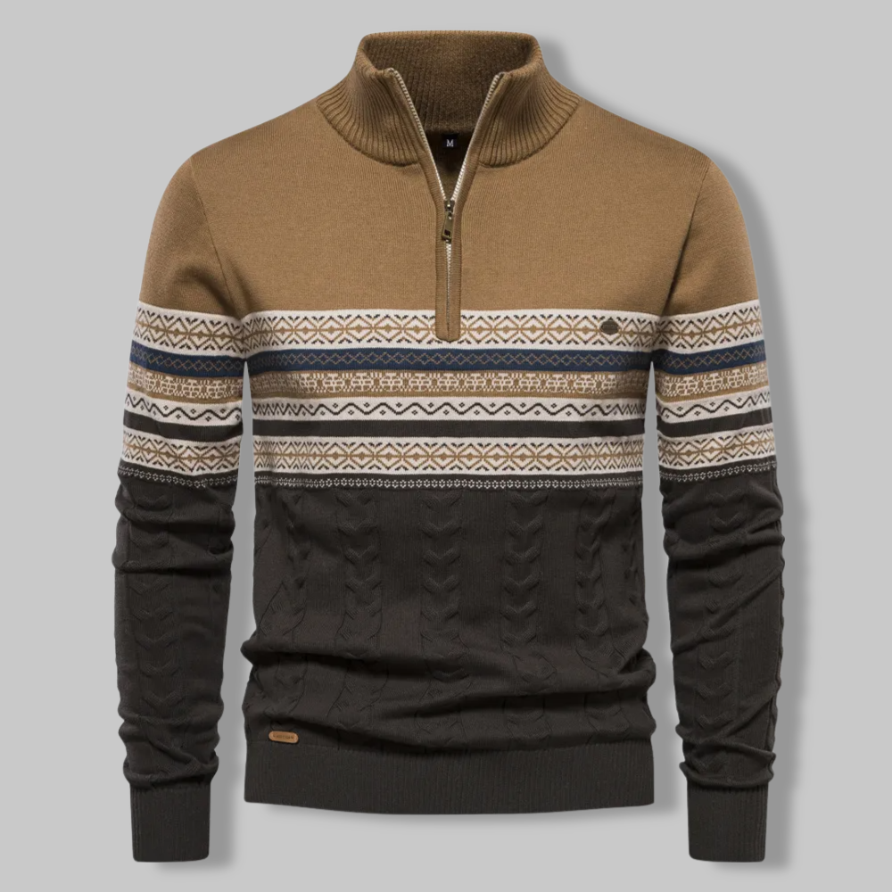Alpina - Sweat en coton avec col zippé