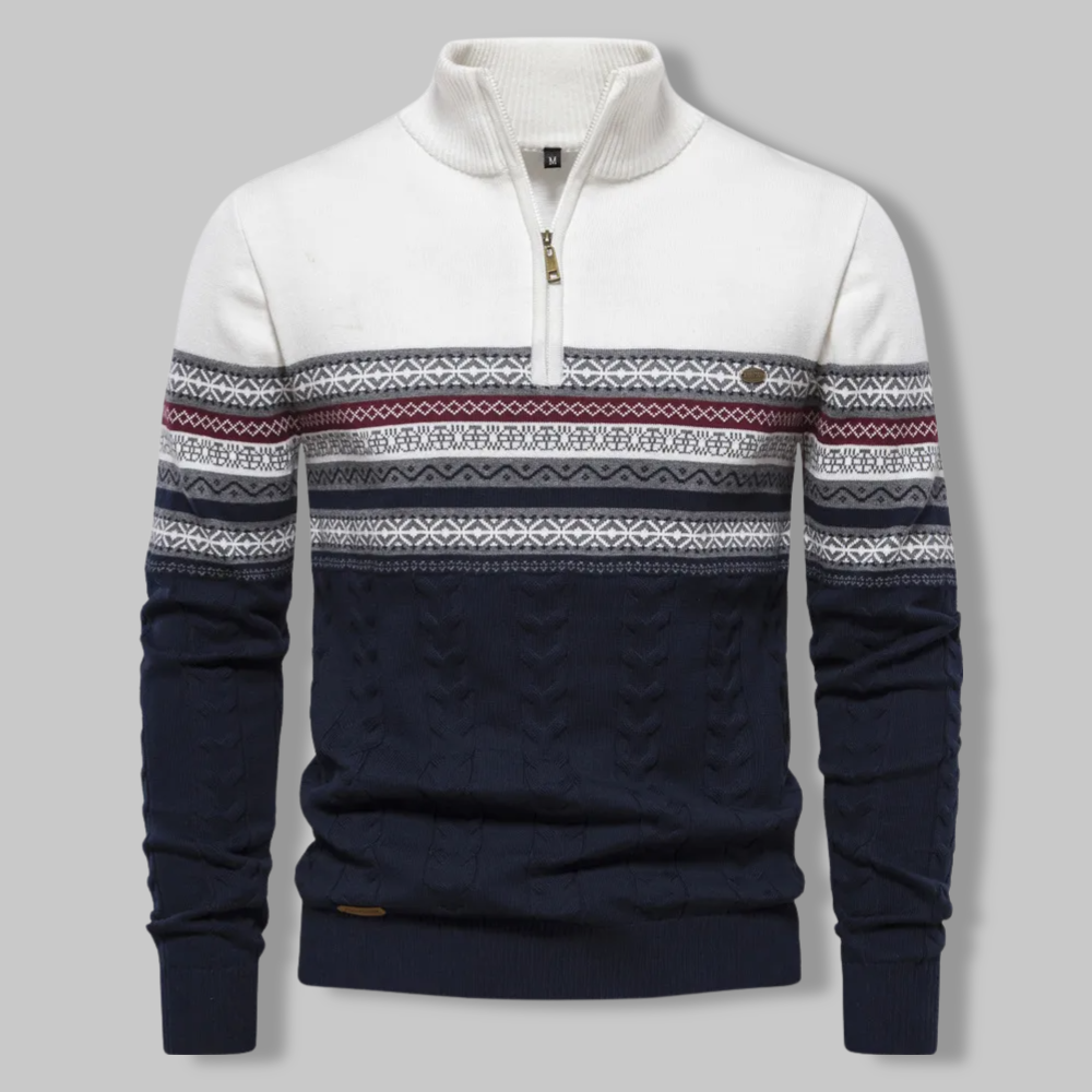 Alpina - Sweat en coton avec col zippé